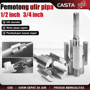 CASTA Alat Drat Pipa PVC PPR Plastik Female Male 2 in 1 Pembuat Ulir Luar Dalam Kompatibel Bor Listrik Hasil Presisi Rapi Anti Bocor Bahan Logam Kuat Tahan Lama Praktis untuk Tukang Instalasi Rumah Tangga Proyek Air