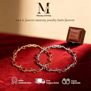 【Hadiah Hari Valentine】Mazzny Gelang cabang zirkon terlaris dan terjangkau, terbuat dari tembaga, tersedia.