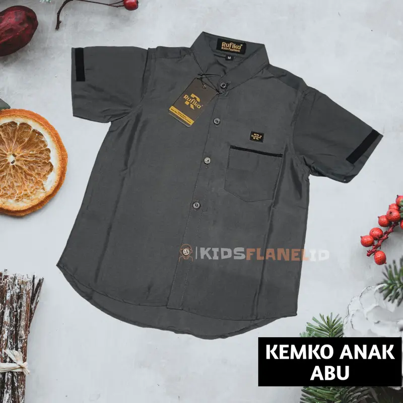 COD Kemeja Koko Anak Laki-laki Polos Lengan Pendek Bahan Katun usia 2 3 4 5 6 7 8 9 10 Tahun KF043 7