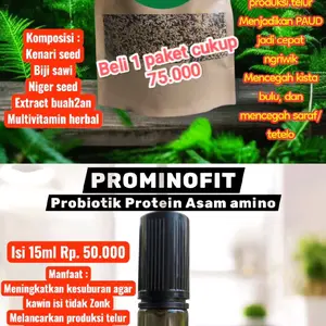 1 paket Pakan Kenari Breeding ROJO KOYO + Vitamin Breeding kenari PROMINOFIT