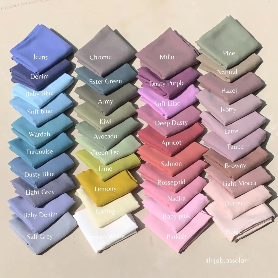 ( Part 2 ) Hijab Pollycotton, Hijab Square ( Pilihan Warna Lengkap )