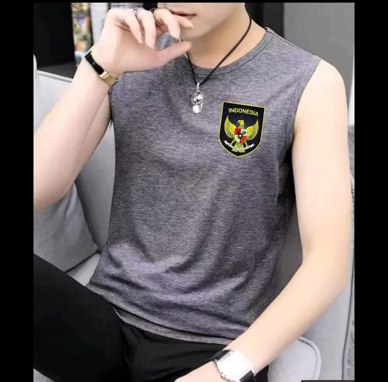 A&T-storee.Singlet pria dewasa logo timnas indonesia kaos tanpa lengan/lekbong pria/kaos dalam pria/tengtop pria 3