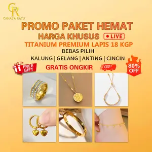 CR • [ Bebas Pilih 10 PCS + Box ] Model Baru, Khusus Promo Live ! COD, Paket Hemat, Semua Produk (Kalung, Gelang, Bangle, Cincin, Anting, Gelang Kaki)