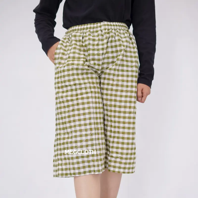CELANA KOTAK KOTAK WANITA CELANA AESTHETIC CELANA WANITA ESTETIK Nyaman Panjang Polyester Santai Katun Tartan Cantik Serut Casual Pita Motif Pant 7