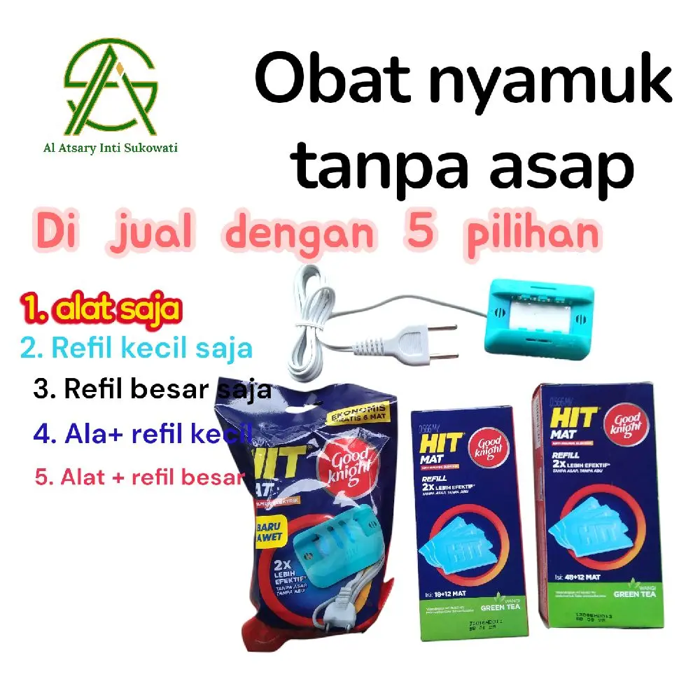 (paket hemat)  HIT-mat elektrik anti nyamuk hitmat tanpa asap efektif praktis dijual alat saja,refil saja,alat+refil