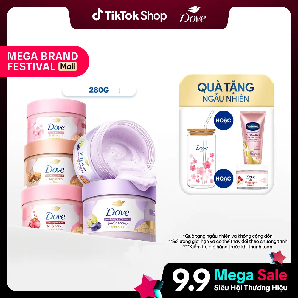 [Video] [MỚI] Tẩy tế bào chết cơ thể Dove 280g
