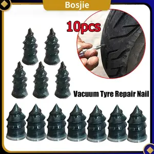 【Bosjie】 10pcs/set Alat Paku Sekrup Karet Tambal Ban Bocor Motor Mobil Tubeless Kapsul Skrup Baut Karet Tambal Ban Tubeless Sekrup Ban Repair Sepeda Motor Mobil Alat Tambal Ban Praktis / Patch Bolt  Bus Car Tire