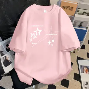 Rossie Kaos Oversize Wanita Lengan Pendek | Print Cool Stars l Kaos Cotton Combed Streetwear Style | Baju Atasan Wanita T Shirt Unisex | Kaos Oblong Cewek Keren 2026