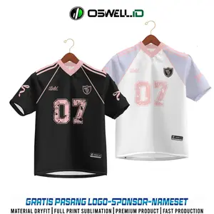 JERSEY CUSTOM COQUEETE BALLET FOOTBALL PINK DAN HITAM GRATIS NAMA DAN NOMOR PUNGGUNG FULL PRINITNG