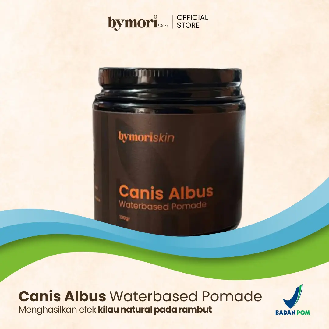 Bymoriskin Canis Albus Waterbased Pomade Semir Penata Rambut Hair Styling Pria Kekinian Size 100 Gram