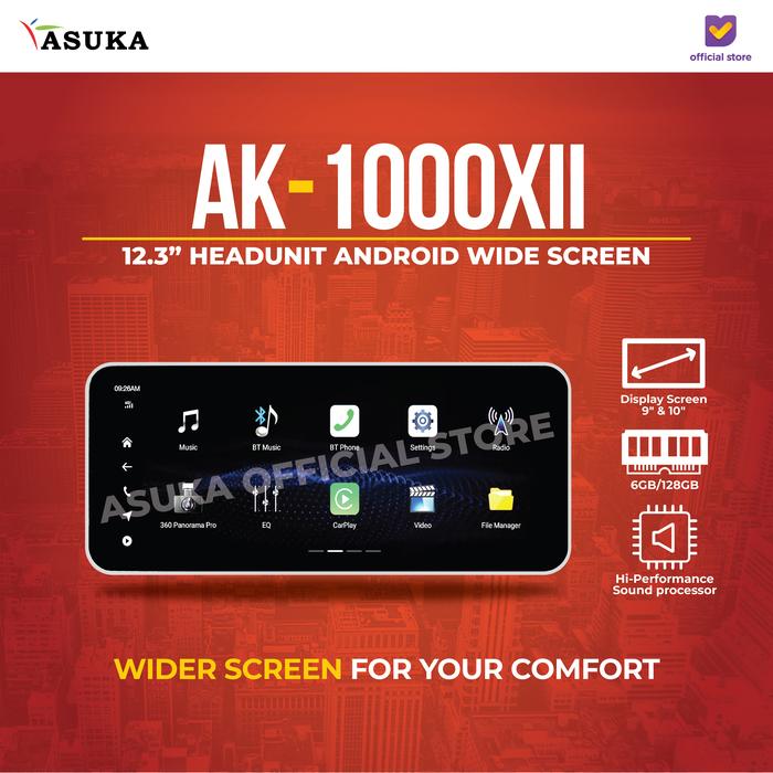 Gambar Headunit Android Asuka AK 1000 XII Wide Screen 6/128GB dengan Garansi Resmi dari ASUKA CAR TV Kota Administrasi Jakarta Barat Tokopedia
