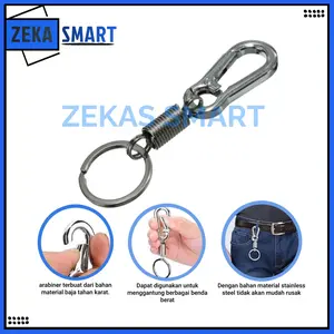Gantungan Kunci Carabiner Silver Stainless Steel Ourpgone Karabiner Dengan Per Stainless Steel