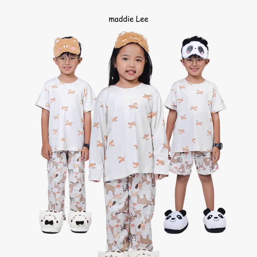 Maddie Lee Kids Piyama Anak Unisex Full Print Deer & Fox