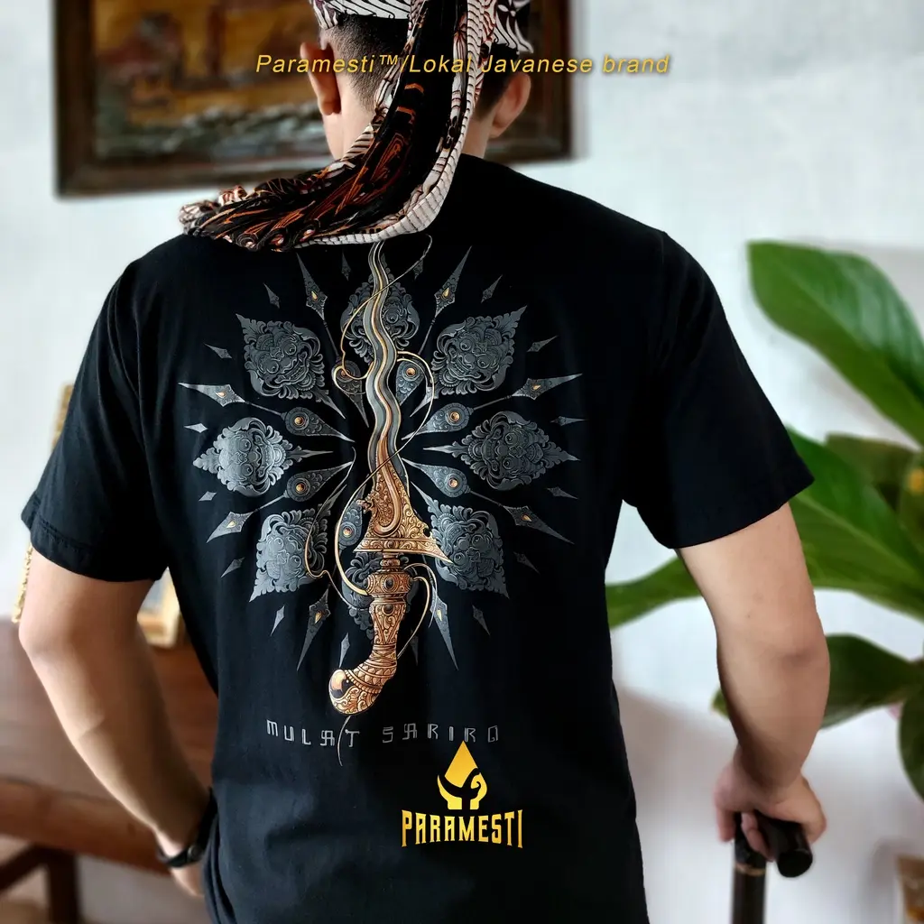 Paramesti Kaos Jawa Mulat Sariro combed nyaman Sablon Stiker Distro Oblong Keren Baju Pria