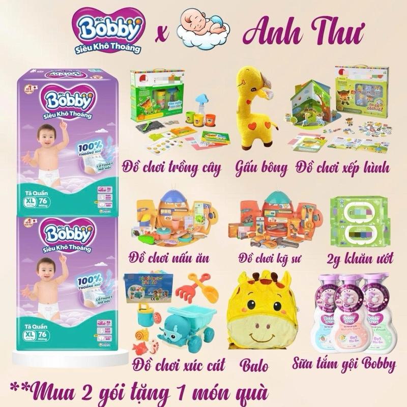 TẶNG QUÀ Combo2 GÓI Tã quần Bobby Siêu Khô Thoáng - 100% Thoáng Khí M96 L88 XL76 XXL70