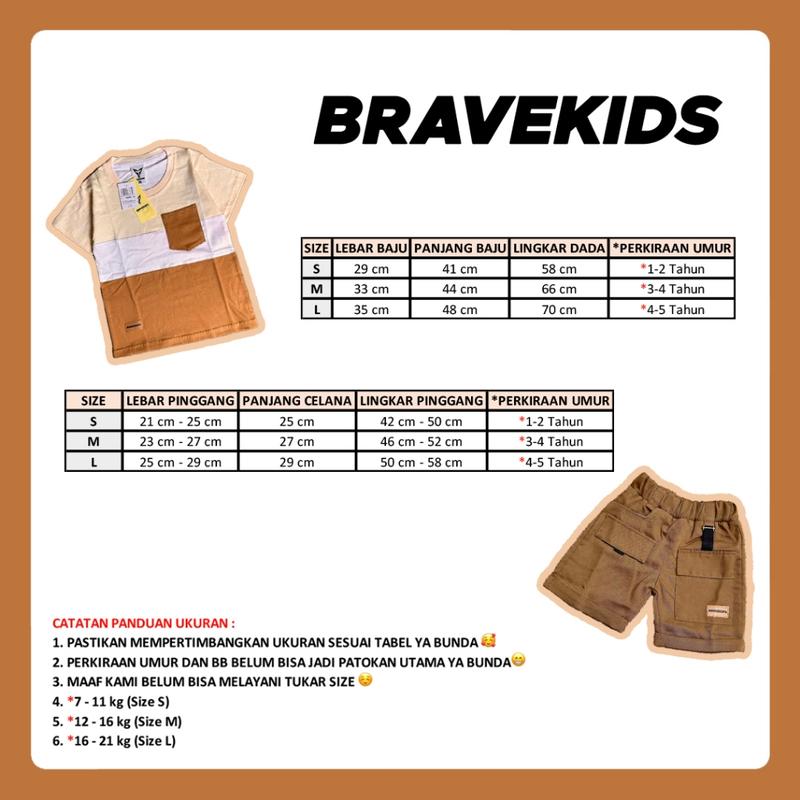 BRAVEKIDS FASHION - DINO CHARACTER SETELAN ANAK COTTON COMBED 24S 1-5 TAHUN 1