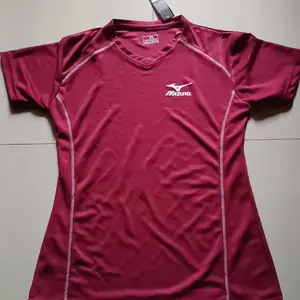 kaos jersey sport olahraga wanita berpori lengan pendek mizuno senam jogging running gym fitnes zumba aerobic sporty Baju