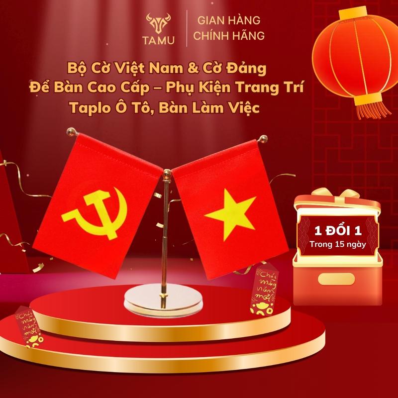 Cờ Để Bàn Chữ Y TAMU cờ Tổ Quốc cờ Đảng trang trí Taplo Ô tô