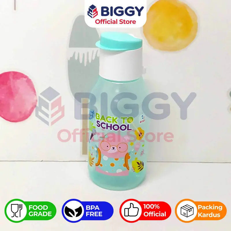 Botol Air Elixir 350ml / Botol Minum Flip Top Plastik Souvenir Ulang Tahun - BYGY 4