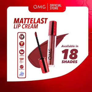 OMG OH MY GLAM Mattelast Lip Cream 2.9 g - Lip Cream Matte Dengan Warna Intense Tahan Lama Ringan Ceramide & Vitamin E 18 Warna