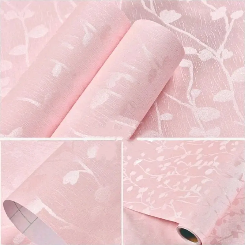 PROMO TERBATAS BELI 3 Roll DIKIRIM 4Roll,   wallpaper sticker dinding MOTIF PUTIH SALUR BUNGA HIJAU  buat ruang tamu Bahan kertas PVC anti ciptaan air 1