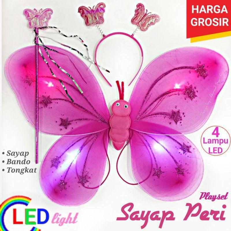 ZHAFIRA KIDS STORE - 1sett 4in1 SAYAP PERI KUPU KUPU LED SAYAP TONGKAT BANDO ROK TUTU / SAYAP PERI / FAIRY WING KOSTUM PESTA KARNAVAL PENTAS Aksesoris Fashion ZHAFIRA KIDS STORE - 1sett 4in1 SAYAP PERI KUPU KUPU LED SAYAP TONGKAT BANDO ROK TUTU / SAYAP PERI / FAIRY WING KOSTUM PESTA KARNAVAL PENTAS Aksesoris Fashion