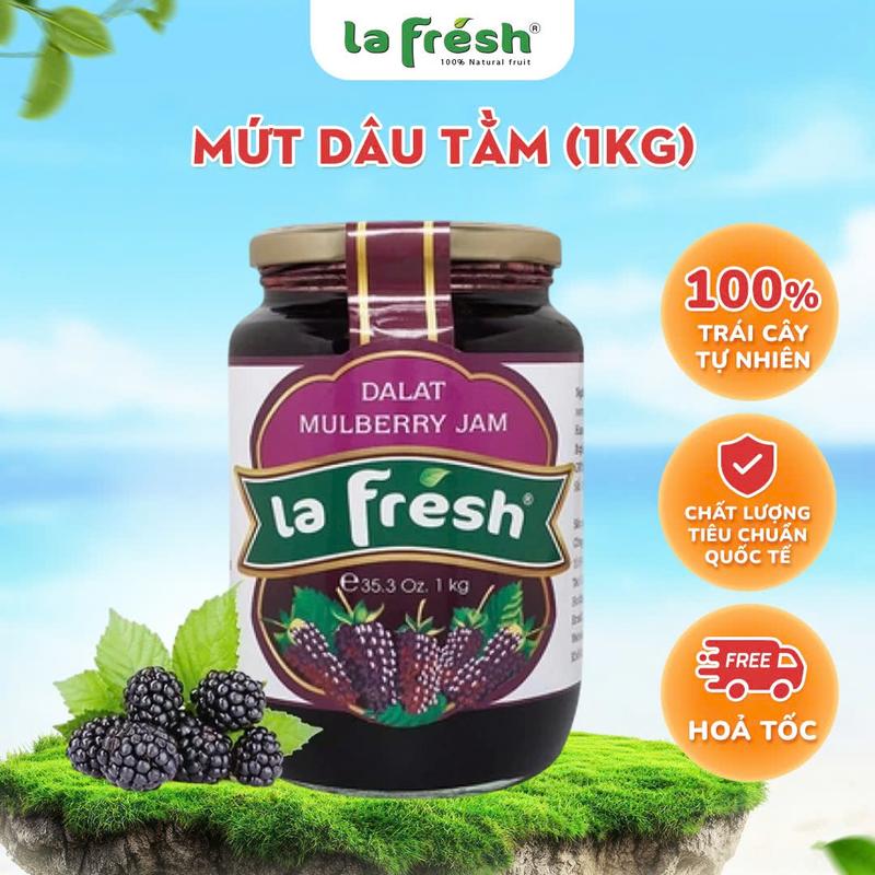 Mứt Dâu Tằm Lafresh Đà Lạt Hũ Thủy Tinh - Dạng Xoay Nhuyễn dùng pha chế và làm bánh