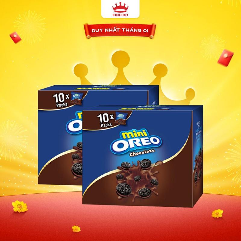Combo 2 Bánh Quy Oreo Mini Với Kem Vị Vani Sôcôla 204g