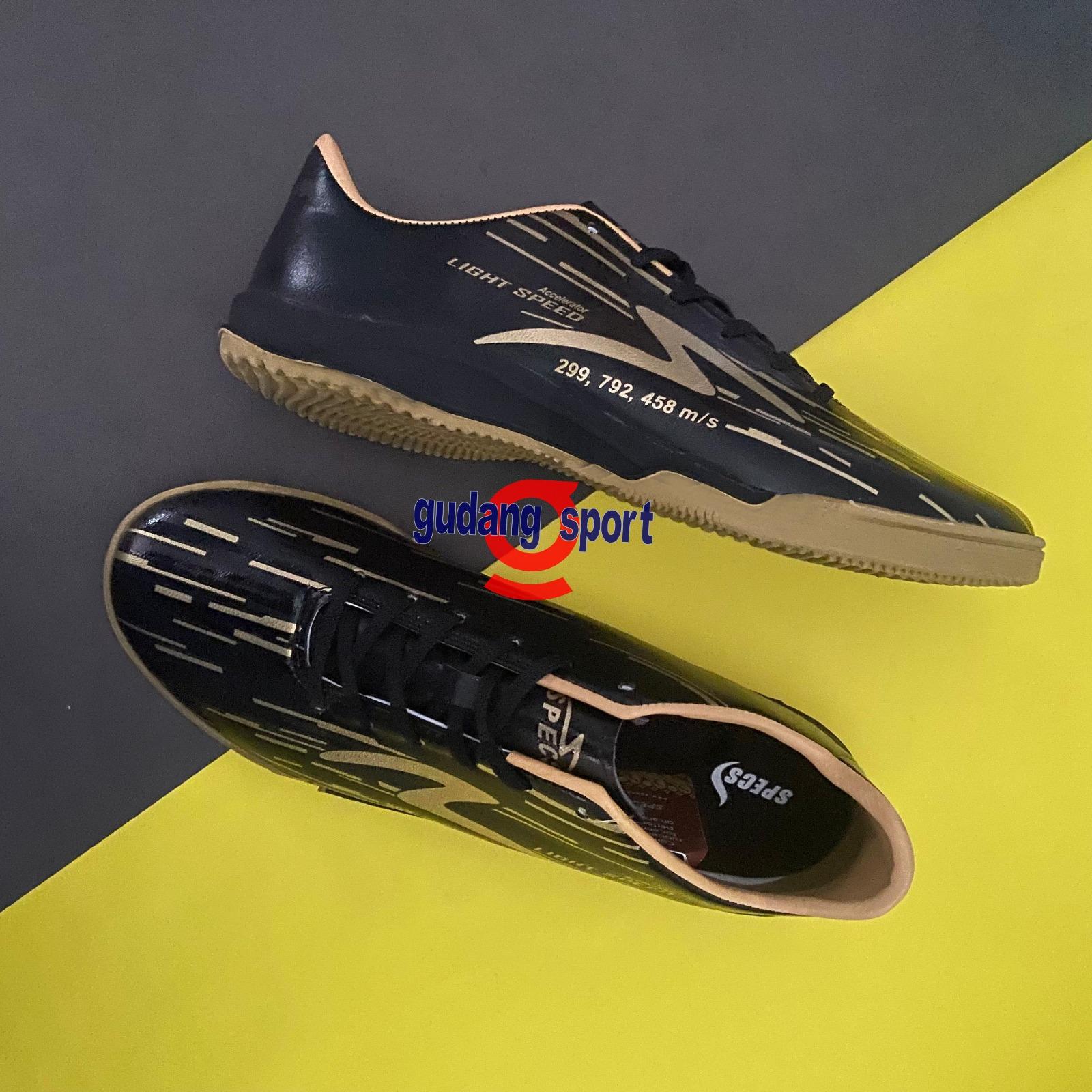 Sepatu Futsal Lightspeed Reborn Hitam Gold Bahan Bagus Bisa COD DiTempat