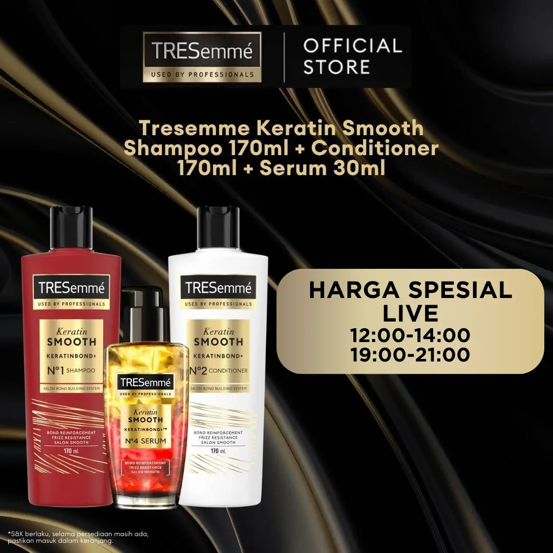 [HARGA SPESIAL] Tresemme Keratin Smooth Shampoo 170ml + Conditioner 170ml + Serum 30ml