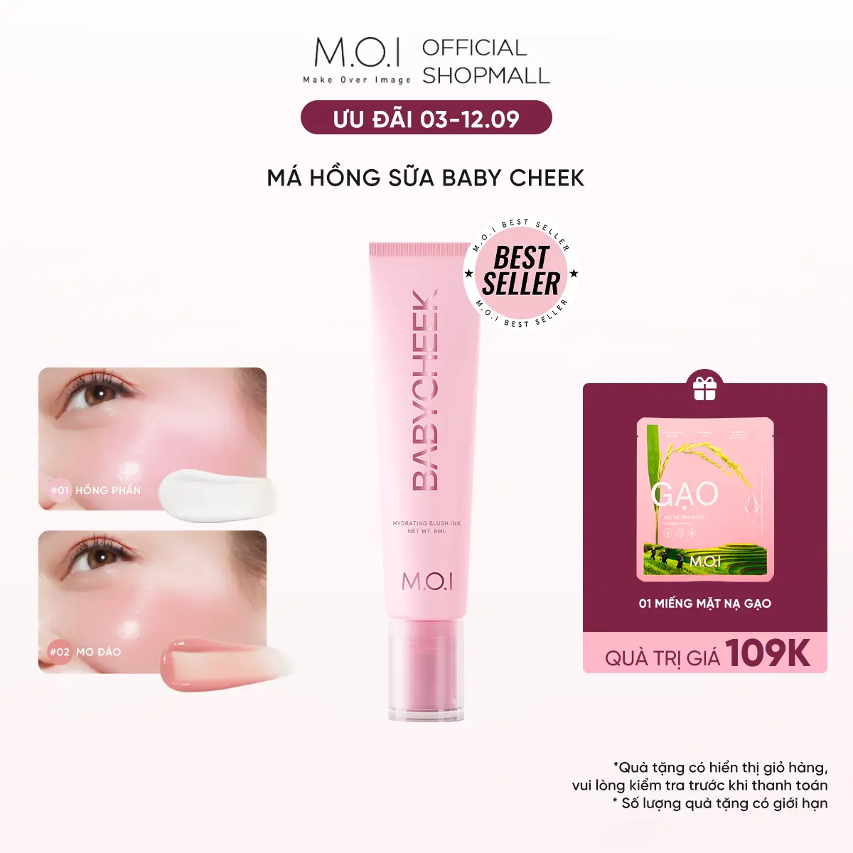 Má hồng sữa ửng hồng tự nhiên Baby Cheek – Baby Cheek Hydrated Blush Ink