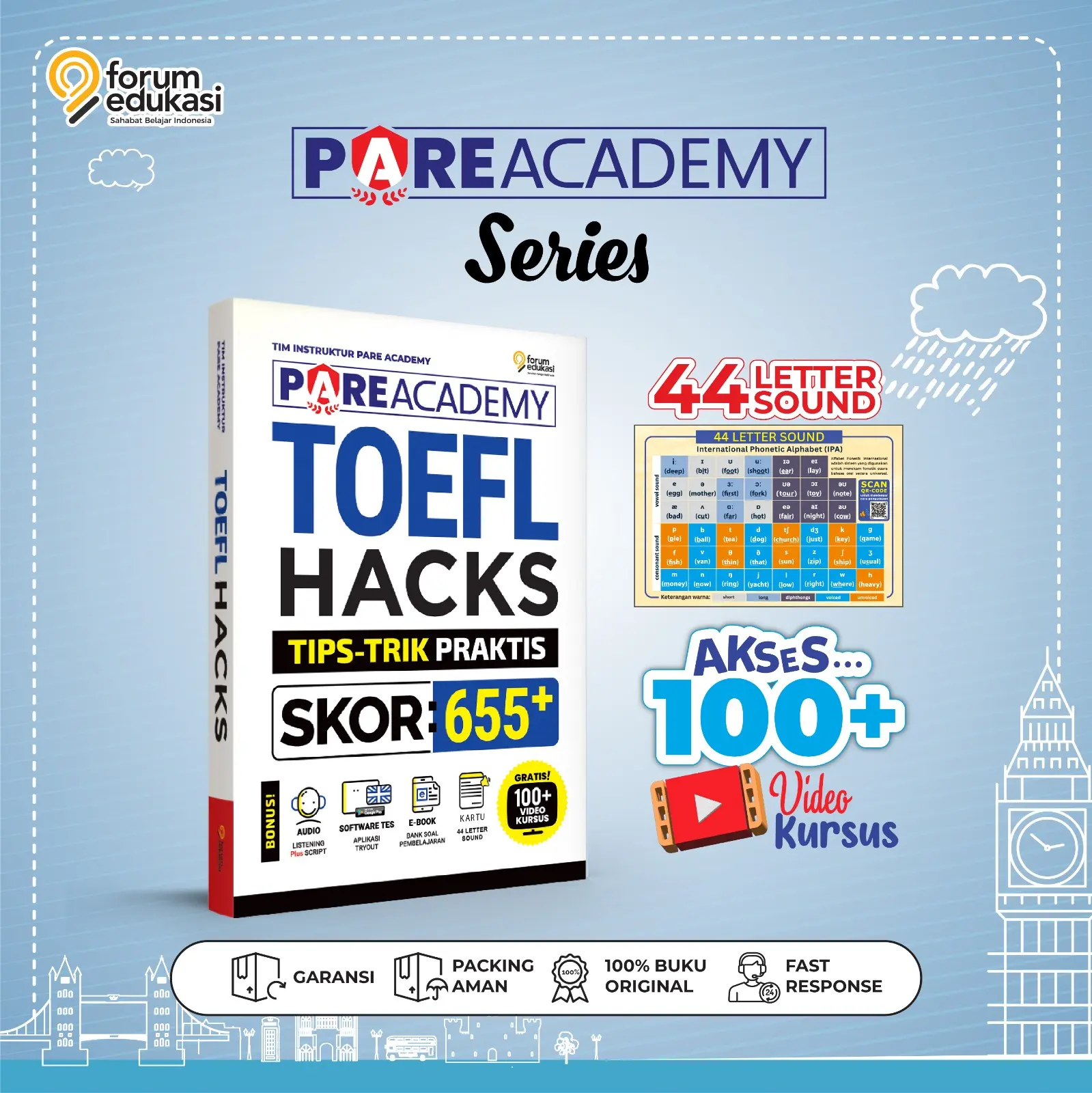 BUKU PARE ACADEMY TOEFL HACKS [LISTENING; WRITING; READING]