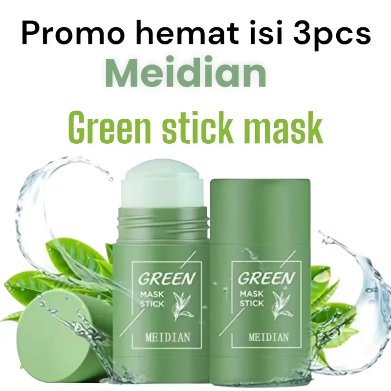 PAKET HEMAT 3 PCS GREEN MASK STICK MASKER STIK PENGHILANG KOMEDO ORIGINAL MEIDIAN 0