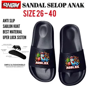 Sandal selop Anak ROBLOX pria wanita ukuran 26 sampai 40 / sedal viral/  sendal game / Roblox Sandal Motif