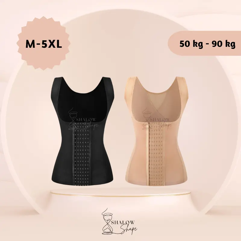 SHALOW M-5XL Kate Atasan Korset Pelangsing Perut Buncit Korset Melahirkan Korset Seamless Korset Slimming Suit Korset Penopang Tubuh Korset Longtorso 6 Pengait 4 Tulang Stagen 0