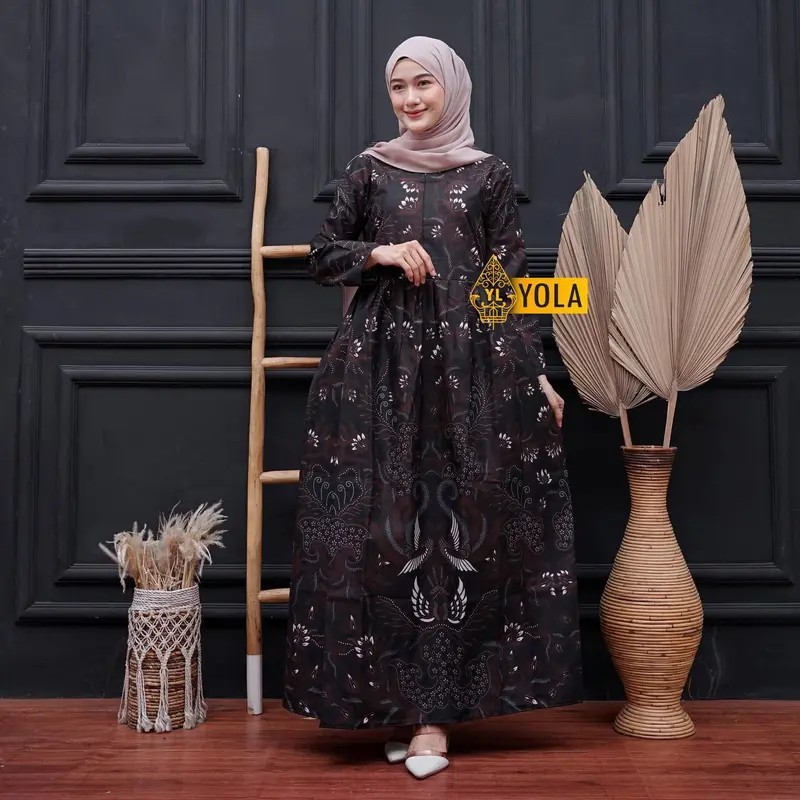 SET BATIK COUPLE GAMIS DAN KEMEJA JUMBO M L XL XXL  Setelan Sarimbit Keluarga Batik couple Pasangan Muslim 1 2