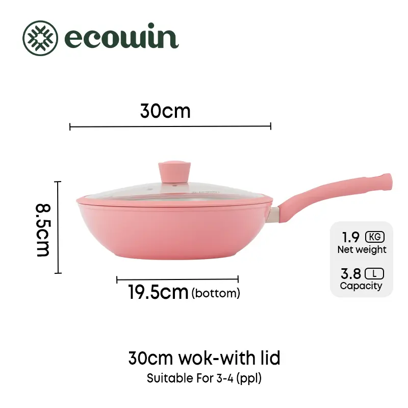 Chảo Nấu Ăn  Ecowin  Dòng Rừng  Lớp Phủ Đá Quạt Chính  Chống Dính  Có Nắp  Không Chứa PFOA Và PTFE  Thích Hợp Cho Tất Cả Bếp  Bao Gồm Bếp Ga Và Bếp Cảm Ứng 3