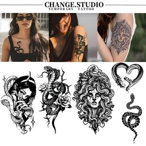 Hình Xăm Tạm Thời, Dòng Rắn, Kéo Dài Trong 15 Ngày, Không Thấm Nước Và Chống Trơn Trượt, Miếng Dán Hình Xăm