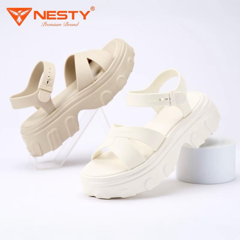 Dép Sandal Nữ Quai Chéo Đế Cao 6cm Nesty NE35 – EVA Êm Chân, Quai TPU, 3 Màu Cực Xinh
