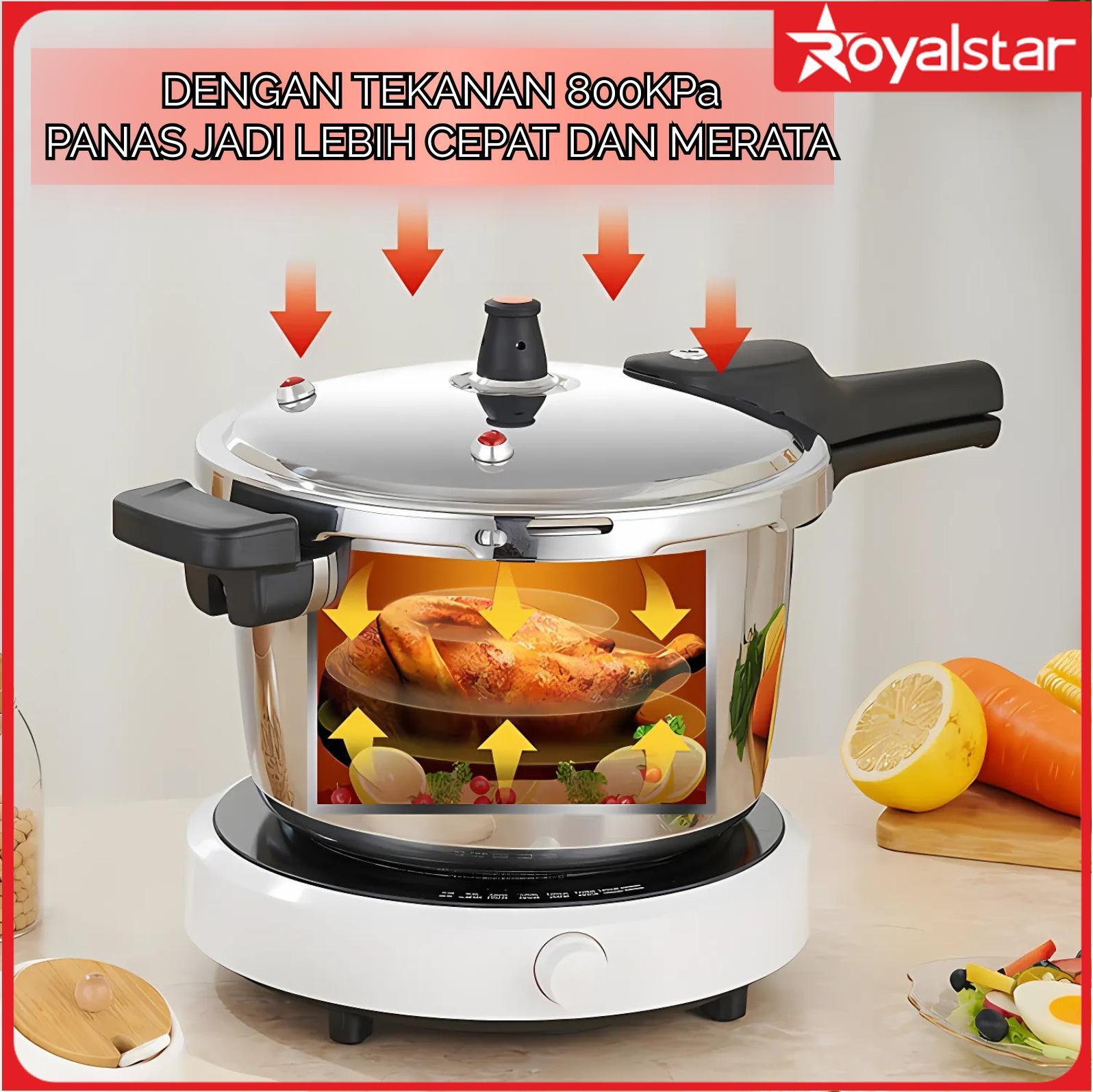 [COD] Royalstar Panci Presto Pressure Cooker 4 8 12 Liter Bahan Stainless Steel Anti Karat Memasak Jadi Lebih Cepat dan Mudah Panci Presto Premium Kitchenware