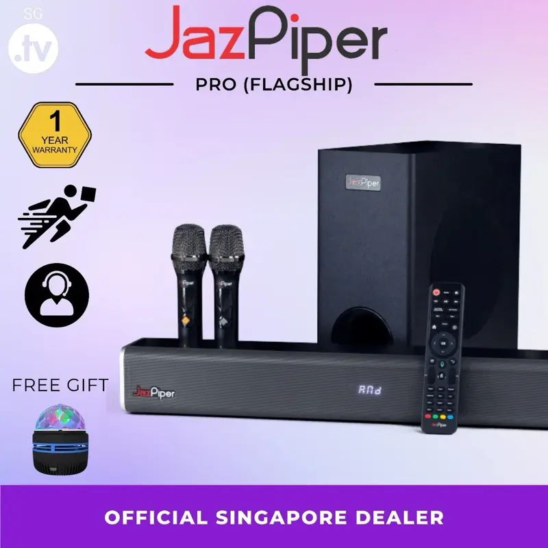 JAZPIPER PRO 90W HOME KARAOKE SOUNDBAR WITH WIRELESS SUBWOOFER