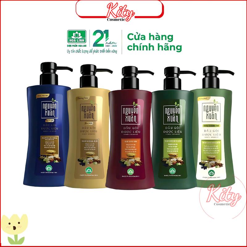 Nguyên Xuân Dầu Gội Dược Liệu Nguyên Xuân Xanh Vàng Hương Bưởi Dưỡng Tóc Chăm Sóc Da Đầu Giảm Gãy Rụng Tóc Hỗ Trợ Uốn Ép Nhuộm 250ml 350ml 600ml