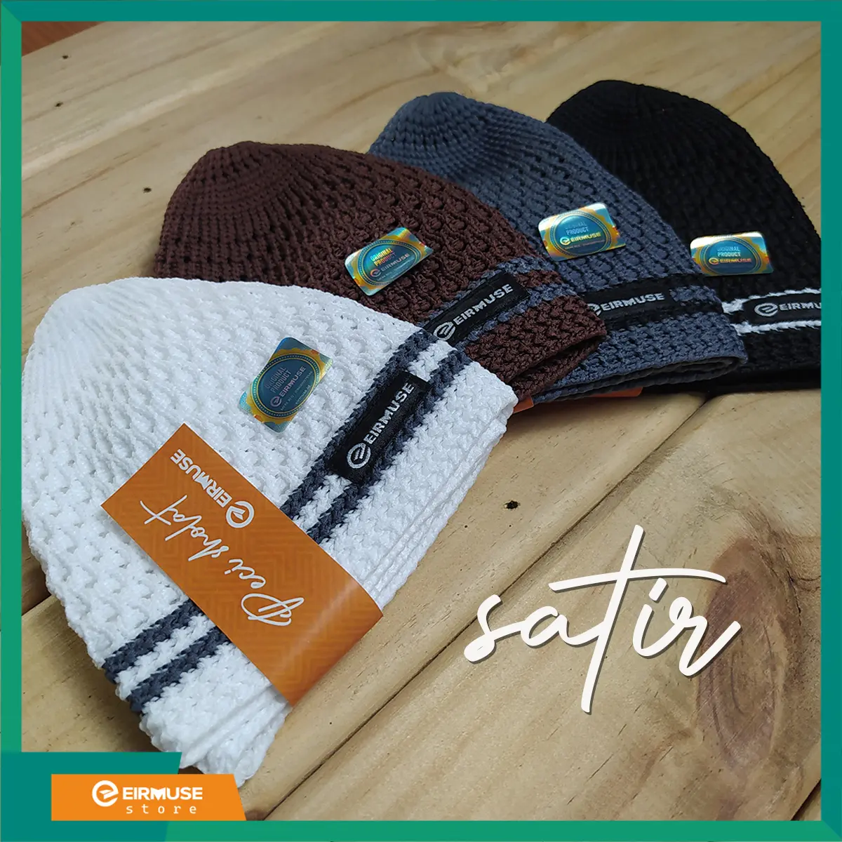 Satir Peci Sholat Rajut Modis by Eirmuse bisa untuk souvenir hampers oleh oleh umroh atau hadiah bahan nyaman untuk dipakai