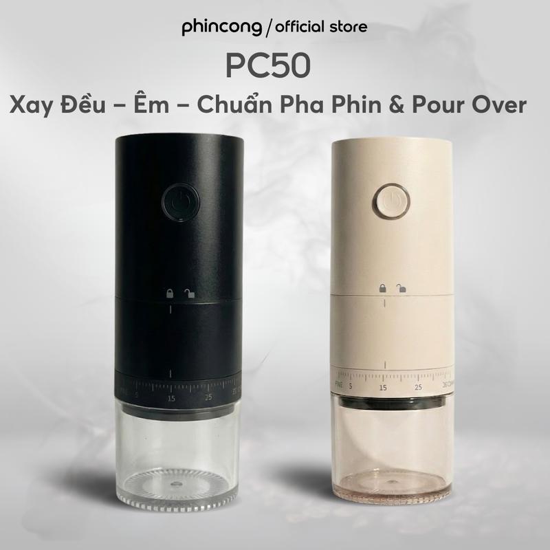  Máy Xay Cà Phê cầm tay di động Phincong PC50 38 Cấp Độ Mịn + Tặng 50g Hạt Robusta 