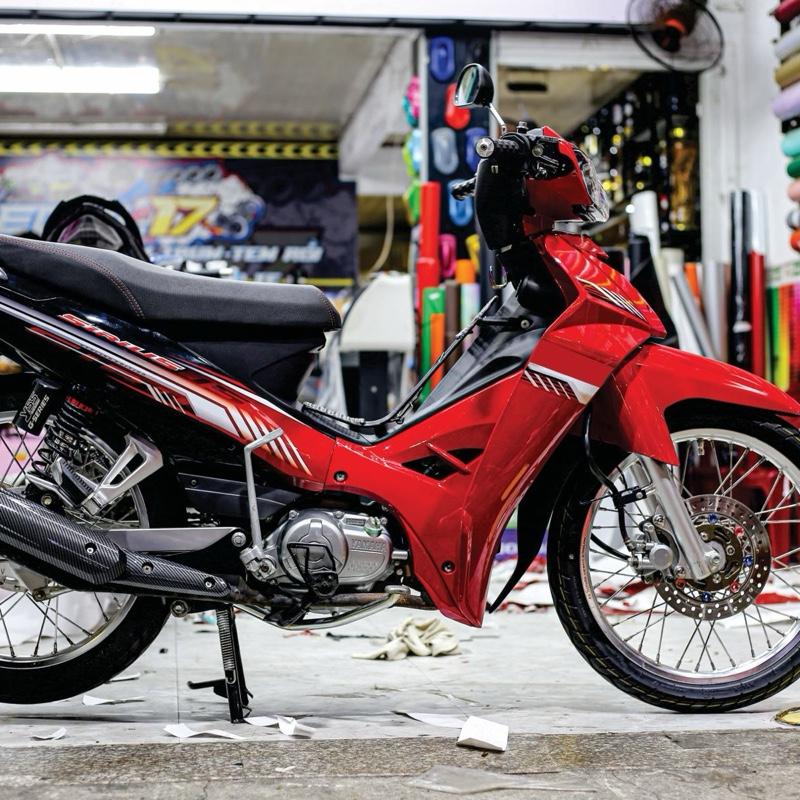  Tem xe sirius cho xe đỏ đen tem chế Decal chống nước bền màu - Nhãn Dán 