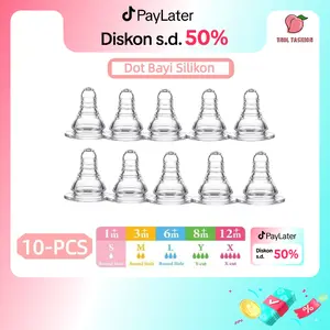 Dot Bayi Spiral Silikon BPA FREE Peristaltic Plus Standar Breast Feeding Nipple dengan Multi Nipple-paket Diskon 10 Bungkus - Accessories Botol XNZ