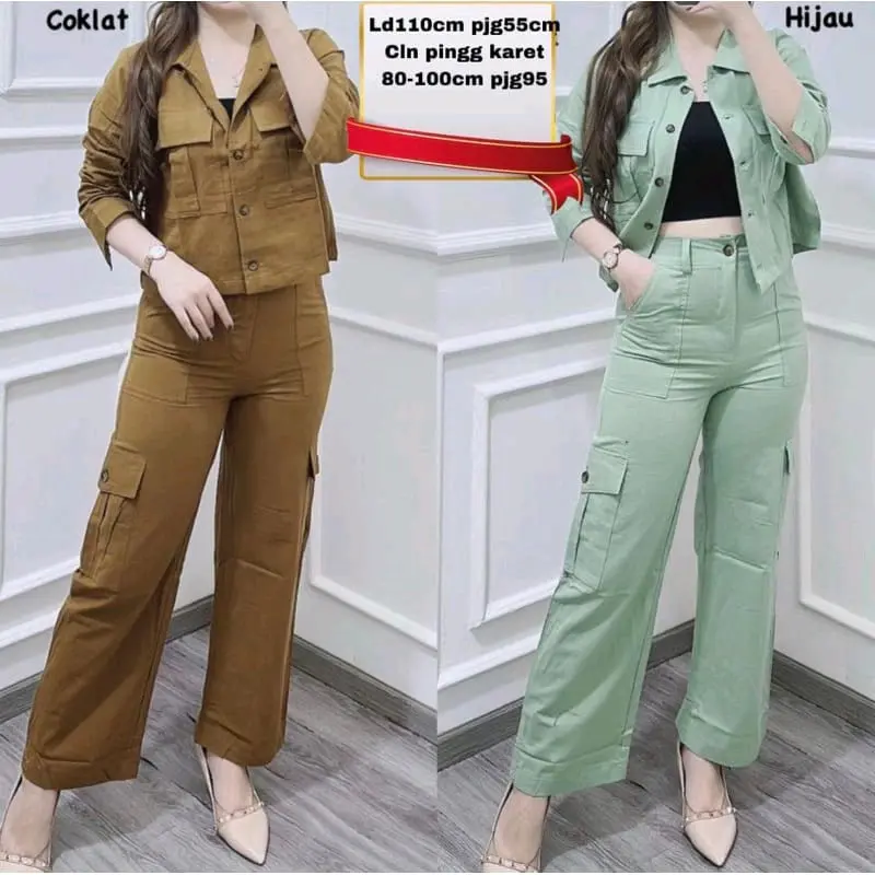 One Set Amanda | Linen Katun | Stelan wanita || Seputar_Fashion16 2