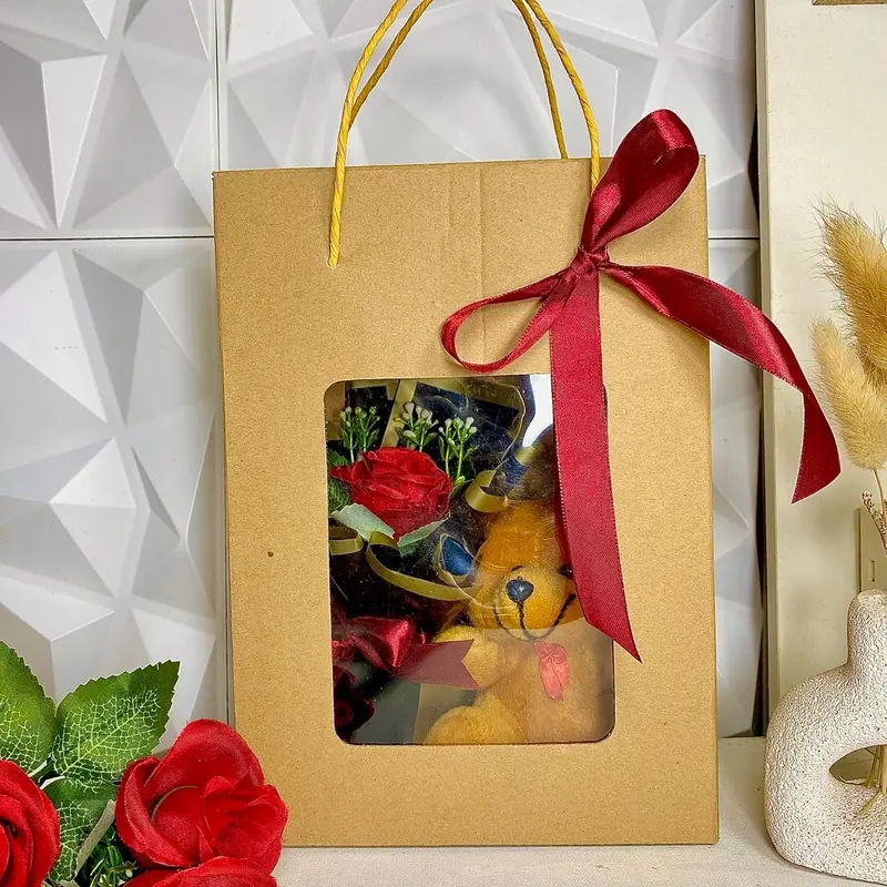 Gift box boneka+ buket bunga artificial Dolls Toys 2