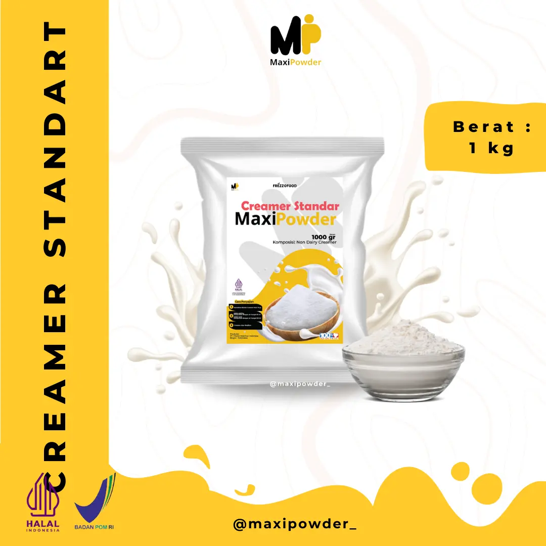 Creamer Standart 1kg / Bubuk Creamer Standart Termurah / Non Dairy Creamer / MaxiPowder