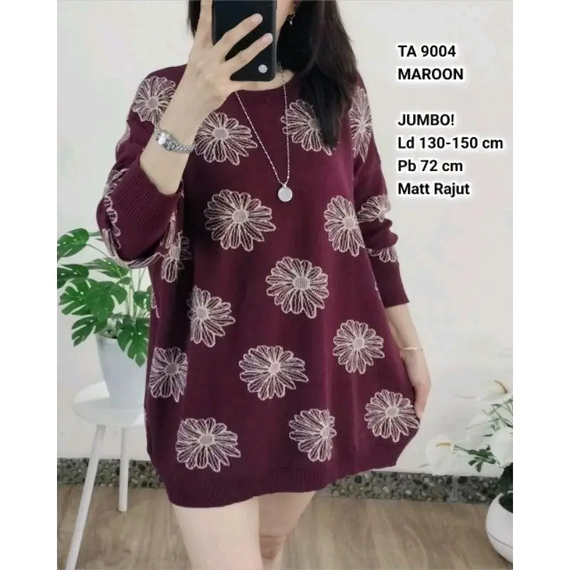 BLOUSE JUMBO WANITA LD 130-150 SIZE XXXL RAJUT IMPORT MOTIF TERBARU PAKAIAN WANITA BAJU ATASAN OVERSIZE LENGAN PANJANG Top